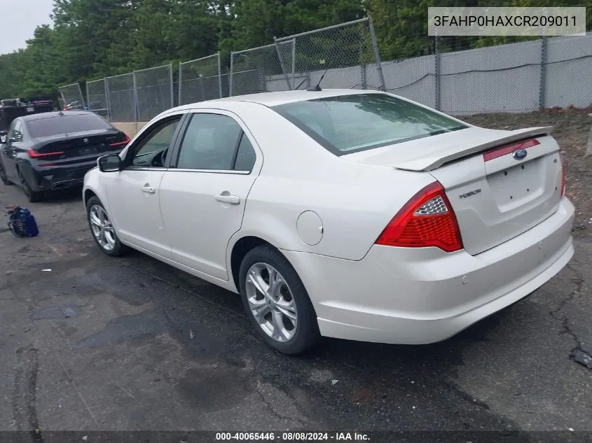 2012 Ford Fusion Se VIN: 3FAHP0HAXCR209011 Lot: 40065446