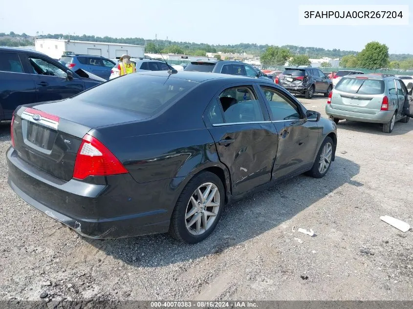 2012 Ford Fusion Sel VIN: 3FAHP0JA0CR267204 Lot: 40070383