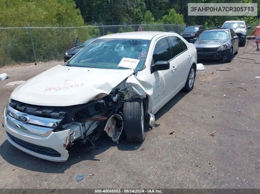 2012 Ford Fusion Se VIN: 3FAHP0HA7CR305713 Lot: 40085503