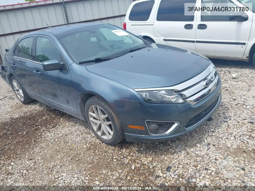 2012 Ford Fusion Sel VIN: 3FAHP0JA6CR331780 Lot: 40094039