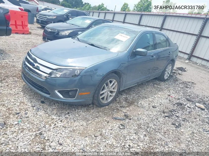 2012 Ford Fusion Sel VIN: 3FAHP0JA6CR331780 Lot: 40094039