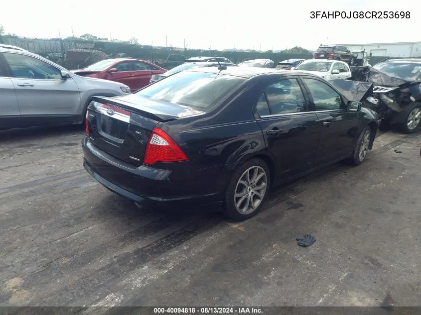 3FAHP0JG8CR253698 2012 Ford Fusion Sel