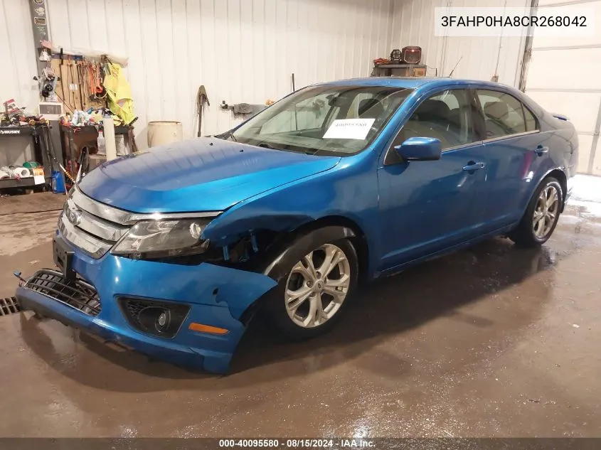 2012 Ford Fusion Se VIN: 3FAHP0HA8CR268042 Lot: 40095580