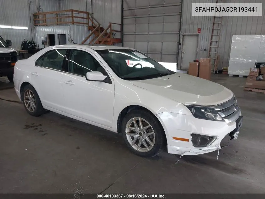 3FAHP0JA5CR193441 2012 Ford Fusion Sel