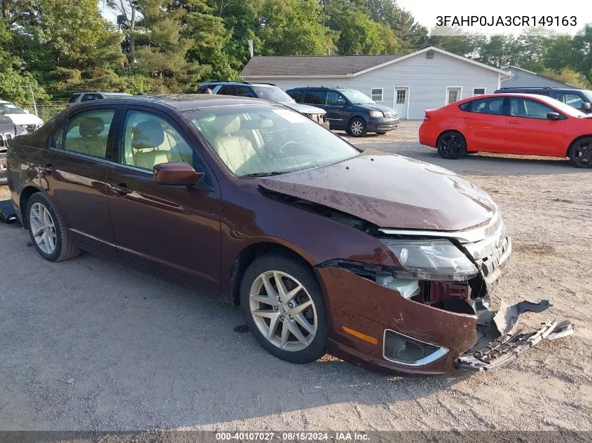 2012 Ford Fusion Sel VIN: 3FAHP0JA3CR149163 Lot: 40107027