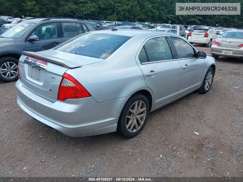 2012 Ford Fusion Sel VIN: 3FAHP0JG9CR246338 Lot: 40109207