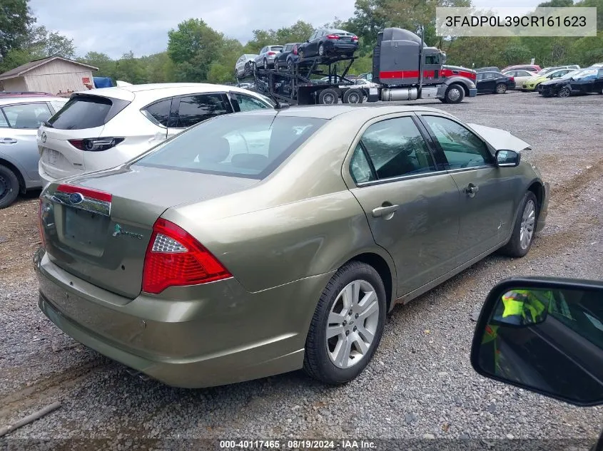 2012 Ford Fusion Hybrid VIN: 3FADP0L39CR161623 Lot: 40117465