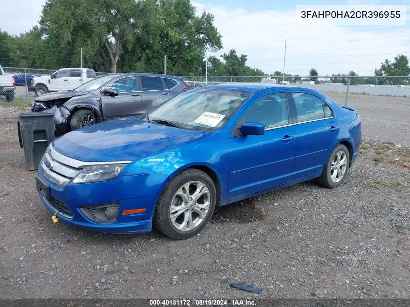 2012 Ford Fusion Se VIN: 3FAHP0HA2CR396955 Lot: 40131172