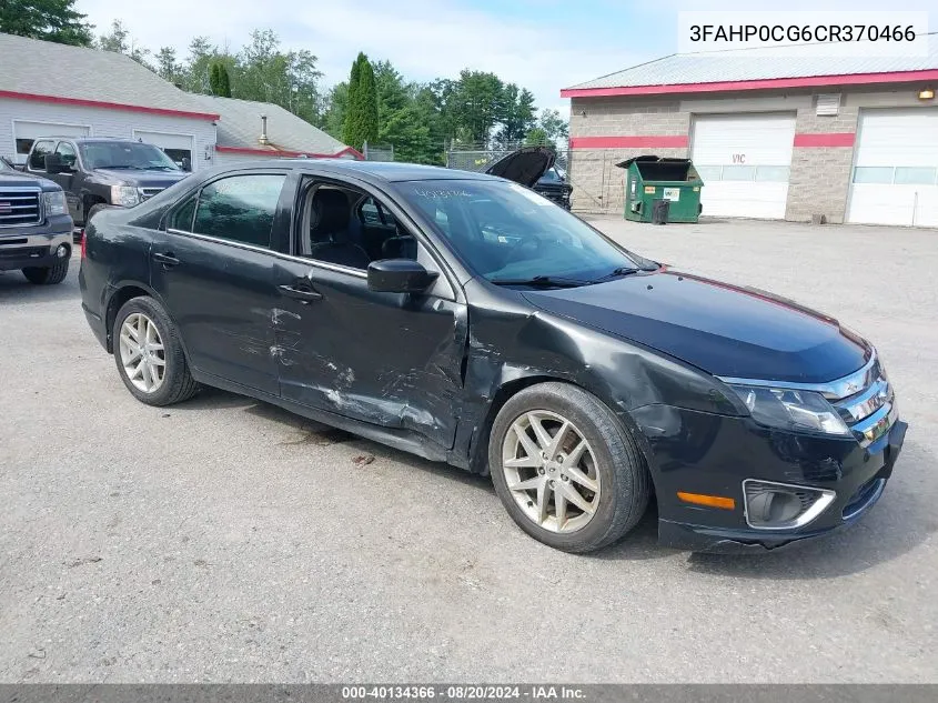 2012 Ford Fusion Sel VIN: 3FAHP0CG6CR370466 Lot: 40134366