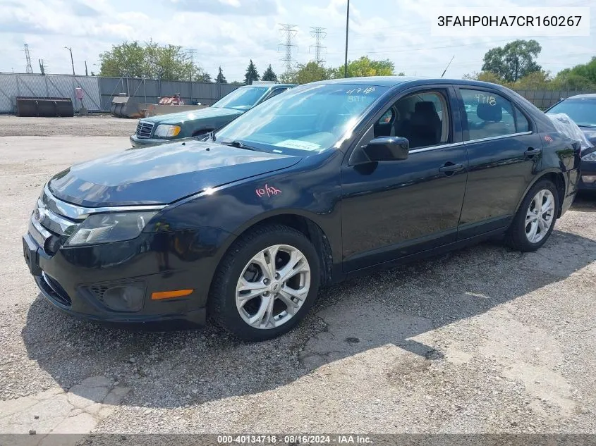 2012 Ford Fusion Se VIN: 3FAHP0HA7CR160267 Lot: 40134718