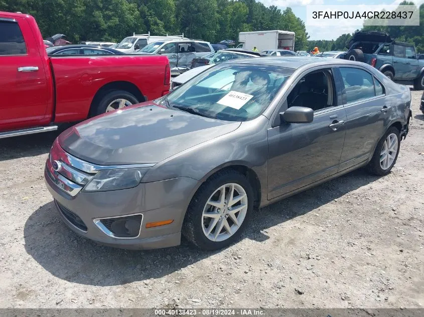 2012 Ford Fusion Sel VIN: 3FAHP0JA4CR228437 Lot: 40138423