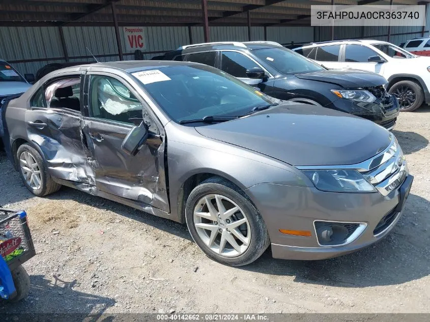 2012 Ford Fusion Sel VIN: 3FAHP0JA0CR363740 Lot: 40142662