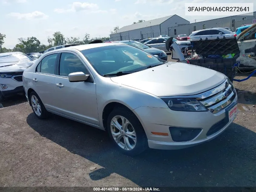 2012 Ford Fusion Se VIN: 3FAHP0HA6CR272641 Lot: 40145789