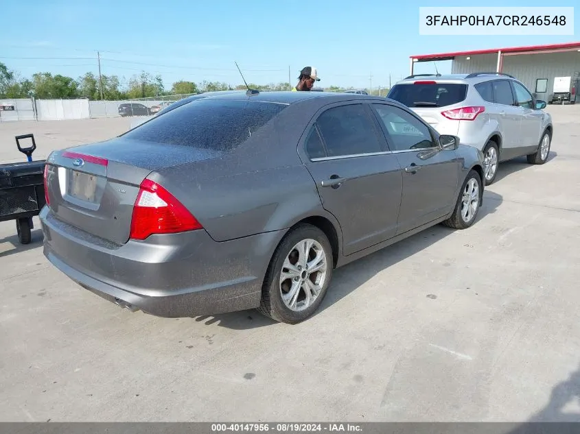 2012 Ford Fusion Se VIN: 3FAHP0HA7CR246548 Lot: 40147956