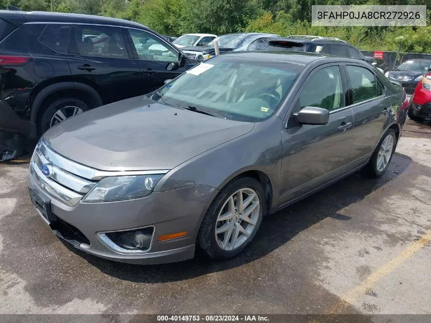 2012 Ford Fusion Sel VIN: 3FAHP0JA8CR272926 Lot: 40149753