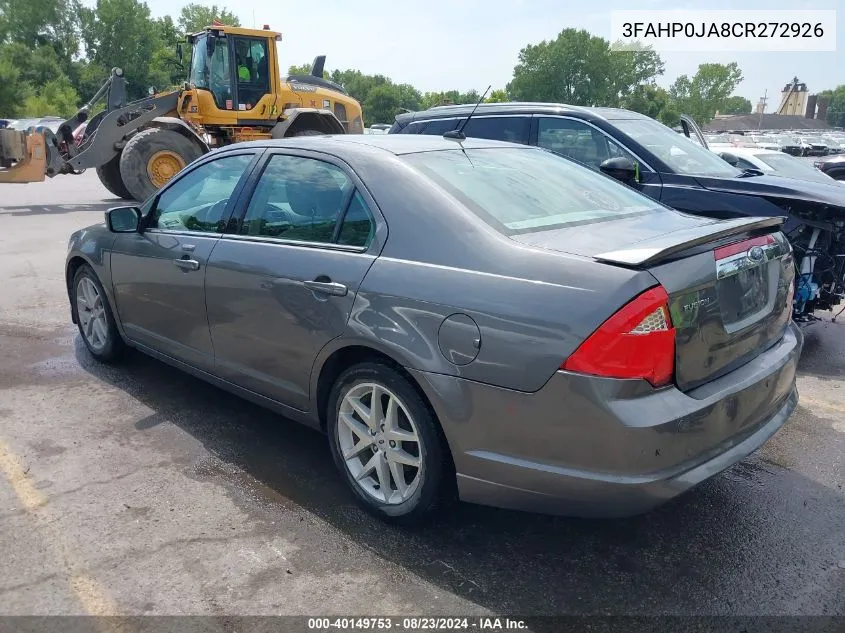 2012 Ford Fusion Sel VIN: 3FAHP0JA8CR272926 Lot: 40149753