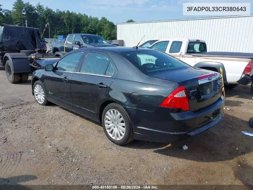 3FADP0L33CR380643 2012 Ford Fusion Hybrid