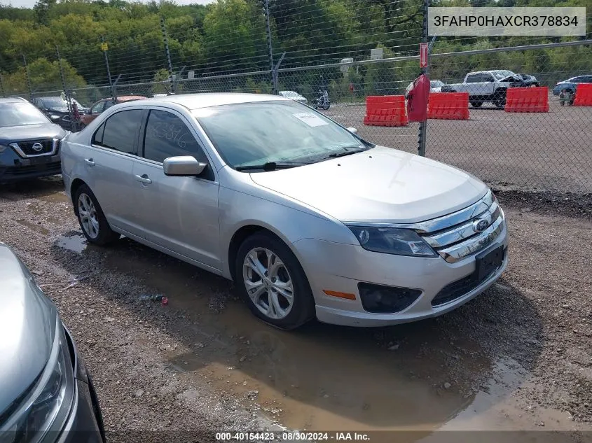 2012 Ford Fusion Se VIN: 3FAHP0HAXCR378834 Lot: 40154423