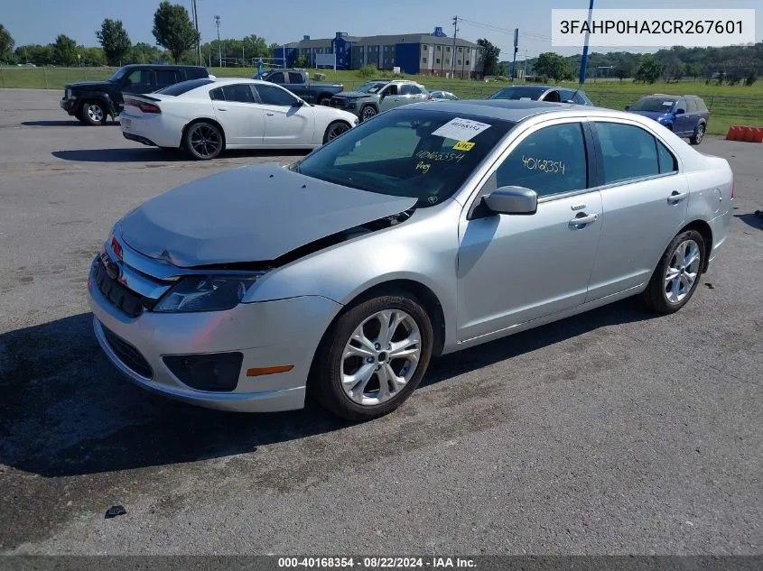 2012 Ford Fusion Se VIN: 3FAHP0HA2CR267601 Lot: 40168354