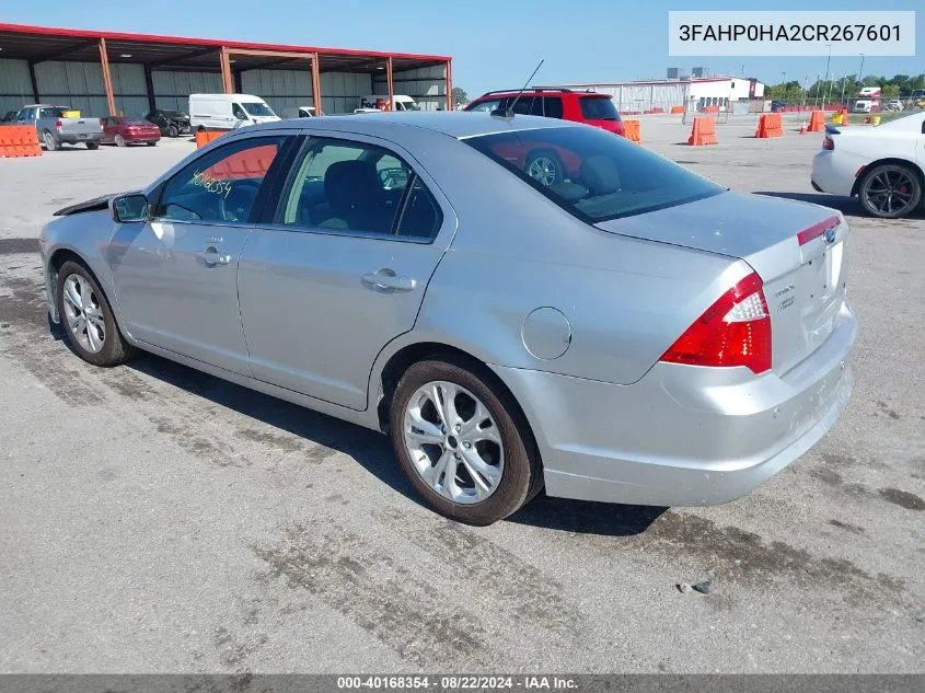 2012 Ford Fusion Se VIN: 3FAHP0HA2CR267601 Lot: 40168354