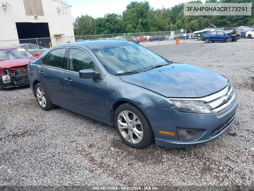 2012 Ford Fusion Se VIN: 3FAHP0HA3CR173291 Lot: 40170086