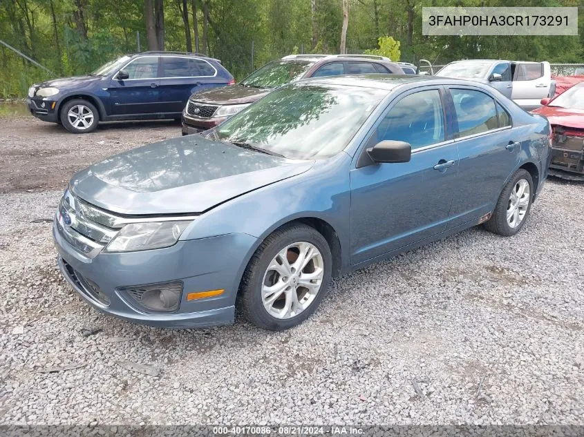 2012 Ford Fusion Se VIN: 3FAHP0HA3CR173291 Lot: 40170086