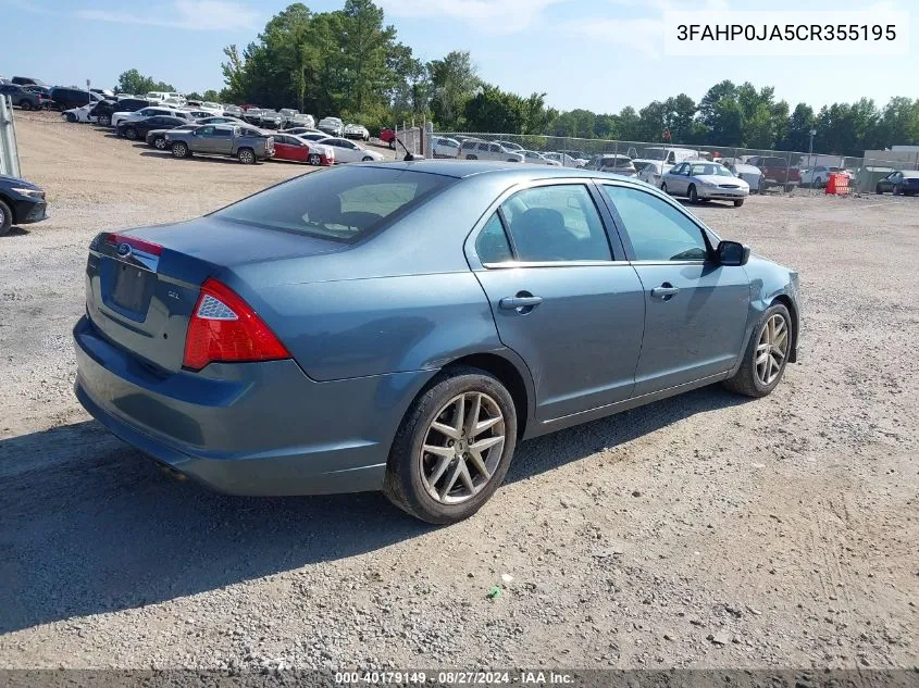 2012 Ford Fusion Sel VIN: 3FAHP0JA5CR355195 Lot: 40179149