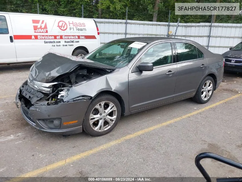 2012 Ford Fusion Se VIN: 3FAHP0HA5CR177827 Lot: 40186889