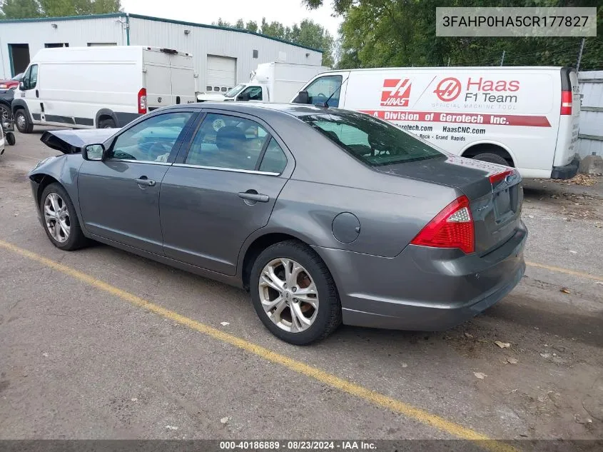 2012 Ford Fusion Se VIN: 3FAHP0HA5CR177827 Lot: 40186889