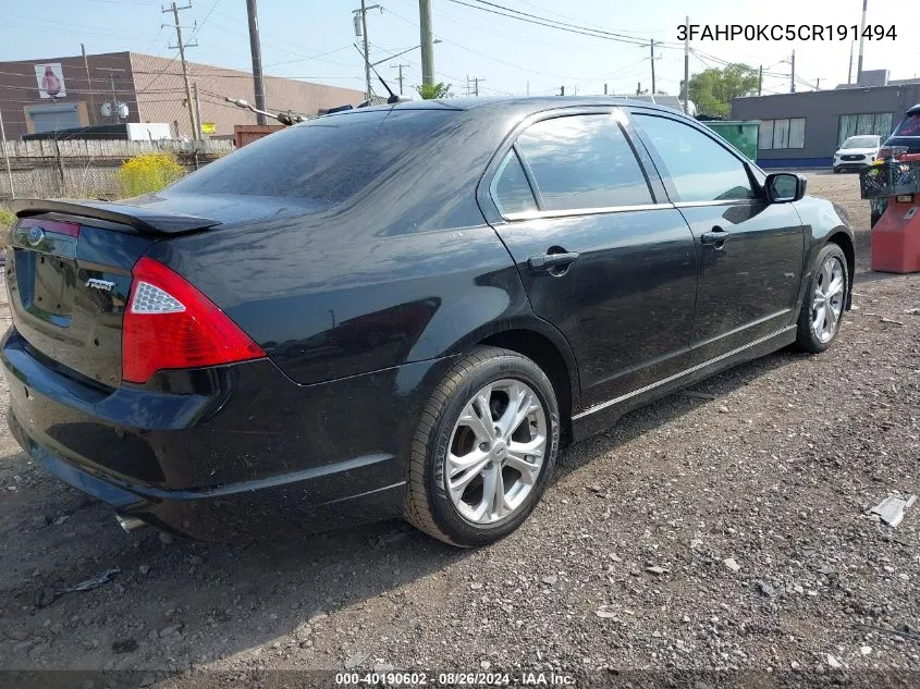 3FAHP0KC5CR191494 2012 Ford Fusion Sport