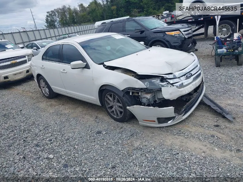 2012 Ford Fusion Sel VIN: 3FAHP0JA8CR445635 Lot: 40190819