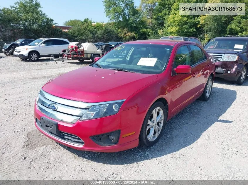 2012 Ford Fusion Se VIN: 3FAHP0HA3CR168673 Lot: 40199559