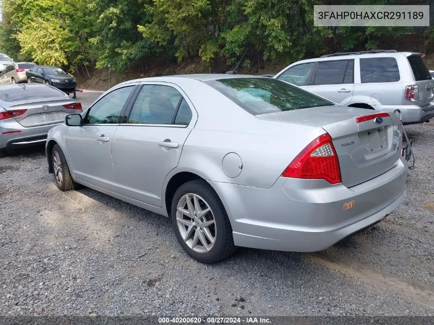 2012 Ford Fusion Se VIN: 3FAHP0HAXCR291189 Lot: 40200620