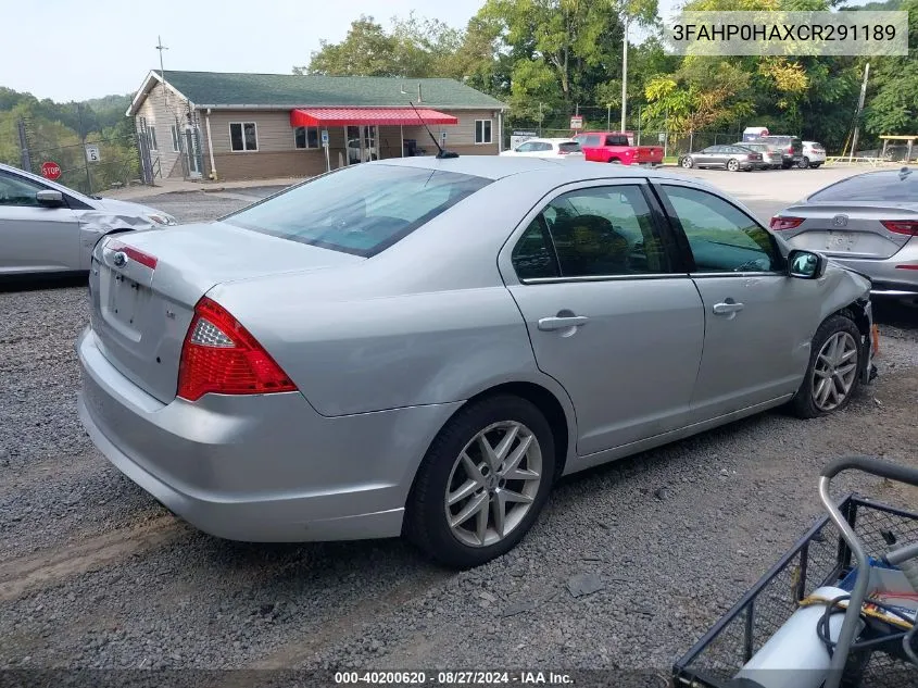 2012 Ford Fusion Se VIN: 3FAHP0HAXCR291189 Lot: 40200620