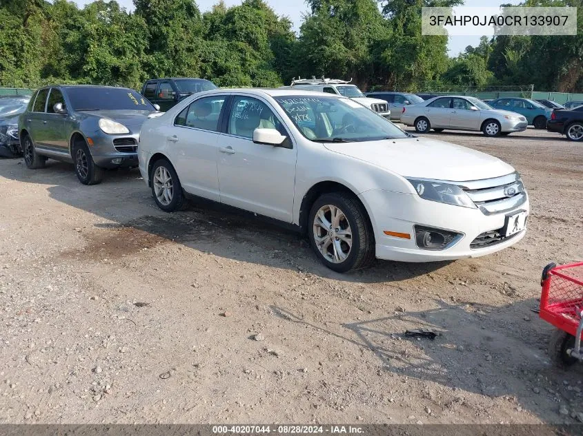 2012 Ford Fusion Sel VIN: 3FAHP0JA0CR133907 Lot: 40207044