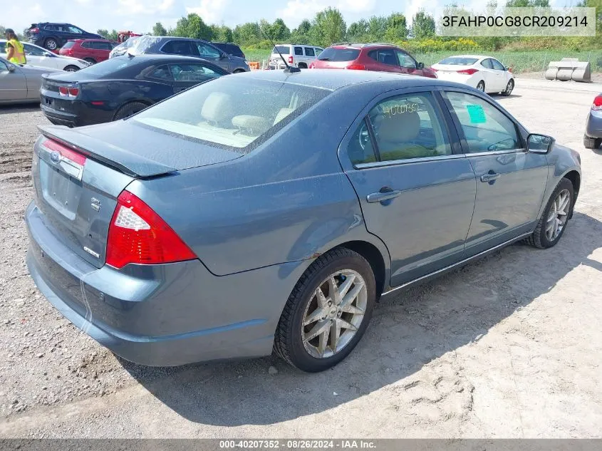 2012 Ford Fusion Sel VIN: 3FAHP0CG8CR209214 Lot: 40207352