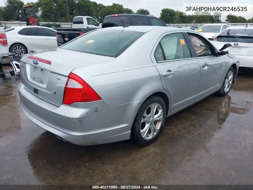 2012 Ford Fusion Se VIN: 3FAHP0HA9CR246535 Lot: 40211995