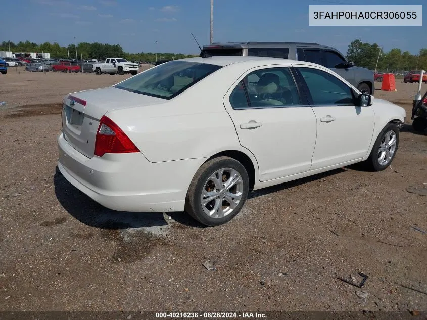 2012 Ford Fusion Se VIN: 3FAHP0HA0CR306055 Lot: 40216236