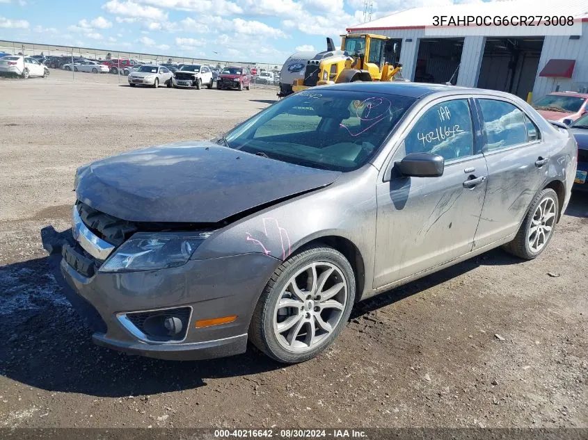 2012 Ford Fusion Sel VIN: 3FAHP0CG6CR273008 Lot: 40216642