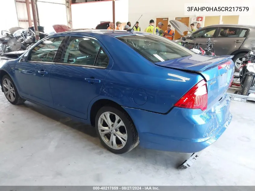 3FAHP0HA5CR217579 2012 Ford Fusion Se