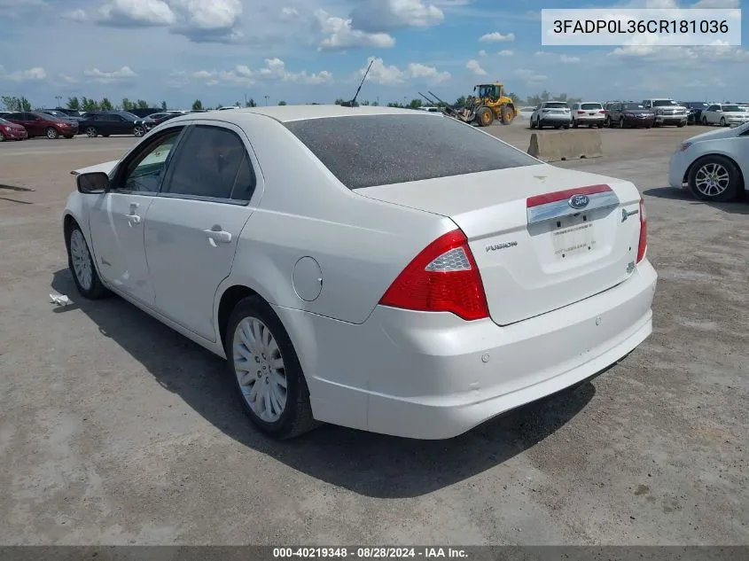 3FADP0L36CR181036 2012 Ford Fusion Hybrid