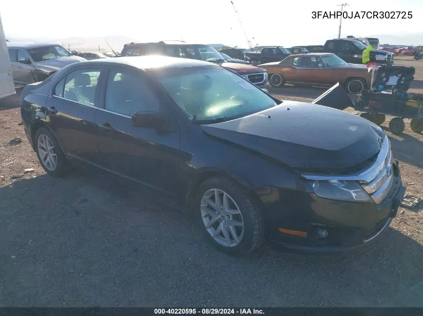 2012 Ford Fusion Sel VIN: 3FAHP0JA7CR302725 Lot: 40220595