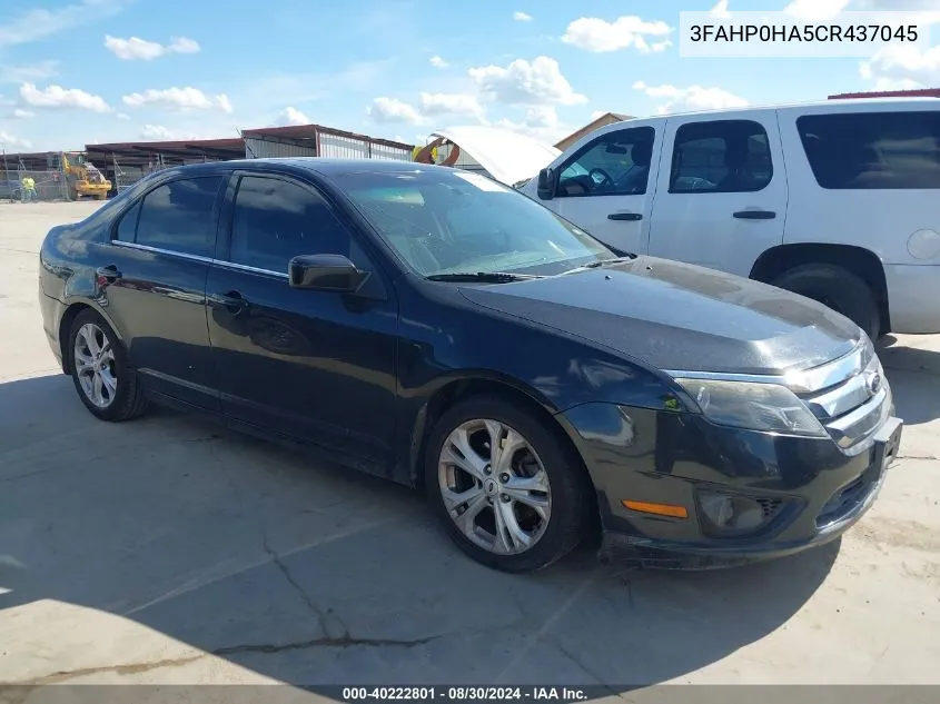 2012 Ford Fusion Se VIN: 3FAHP0HA5CR437045 Lot: 40222801