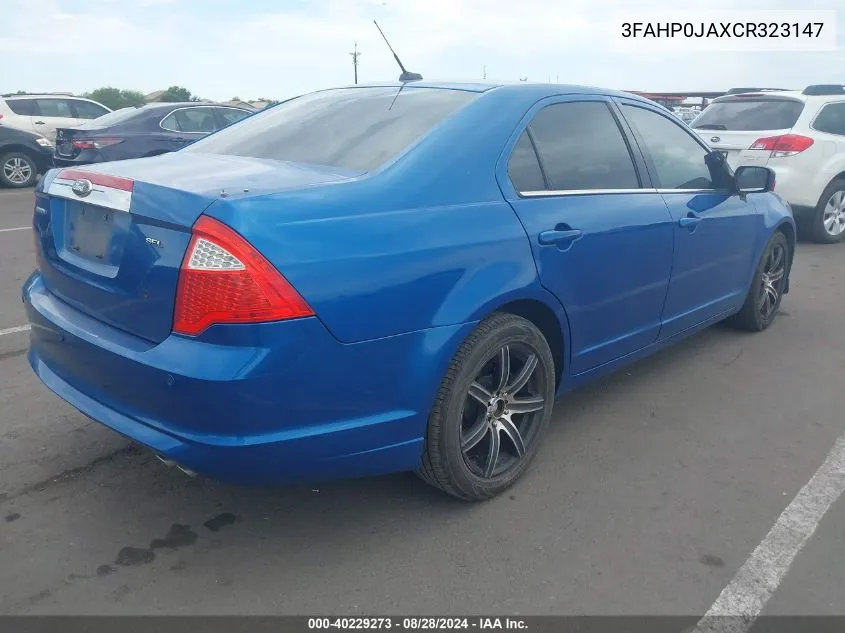 3FAHP0JAXCR323147 2012 Ford Fusion Sel