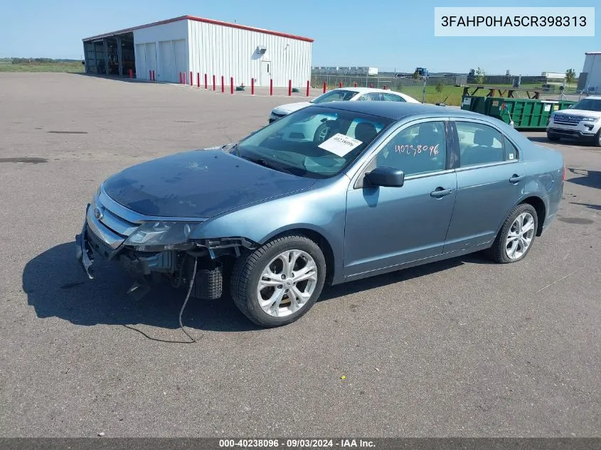 2012 Ford Fusion Se VIN: 3FAHP0HA5CR398313 Lot: 40238096