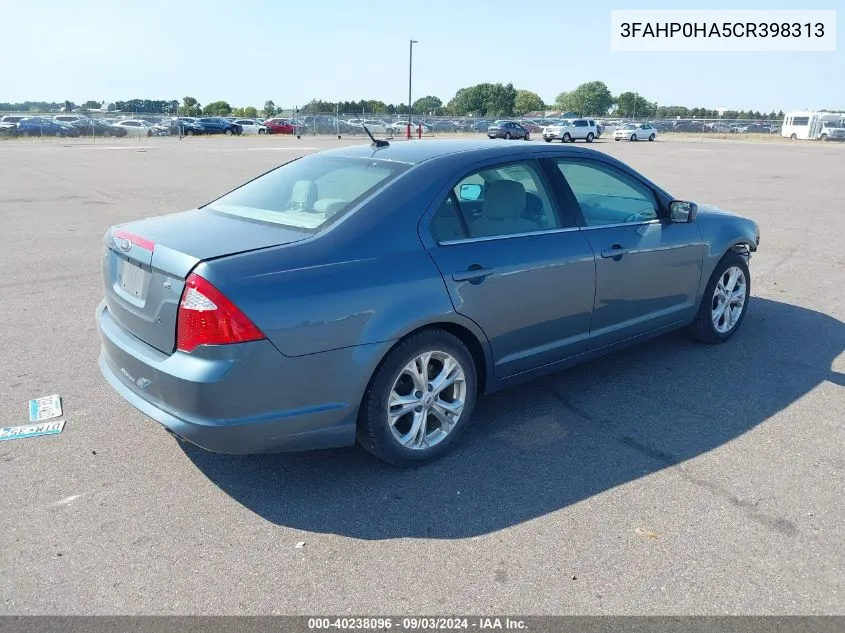 2012 Ford Fusion Se VIN: 3FAHP0HA5CR398313 Lot: 40238096