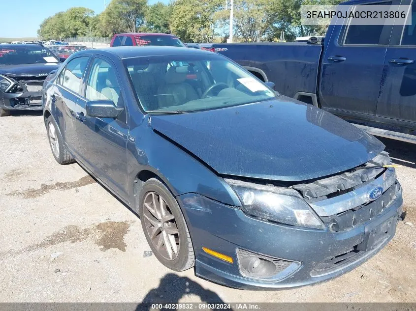 2012 Ford Fusion Sel VIN: 3FAHP0JA0CR213806 Lot: 40239832