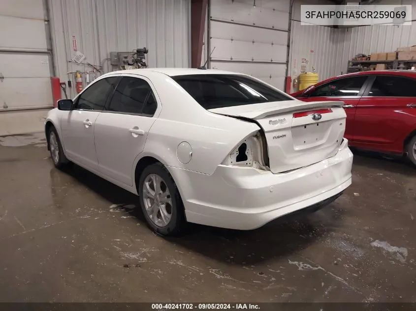 2012 Ford Fusion Se VIN: 3FAHP0HA5CR259069 Lot: 40241702