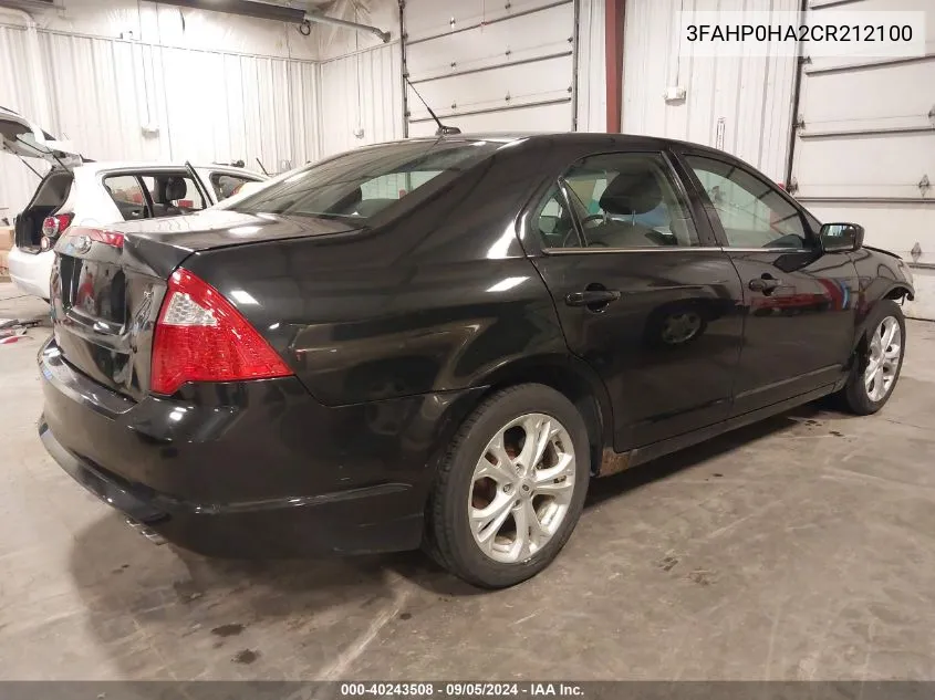 3FAHP0HA2CR212100 2012 Ford Fusion Se