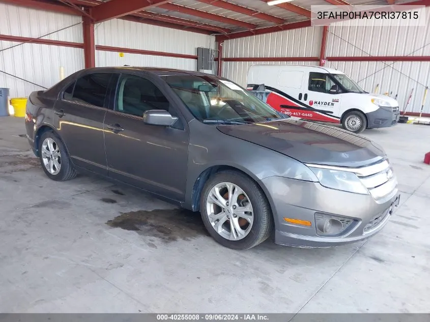 2012 Ford Fusion Se VIN: 3FAHP0HA7CRI37815 Lot: 40255008